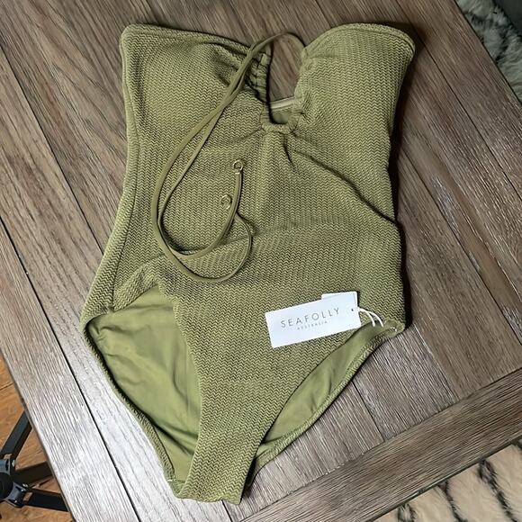 NWT Seafolly Australia SeaDive size US8 women’s one piece swim green - Picture 4 of 9